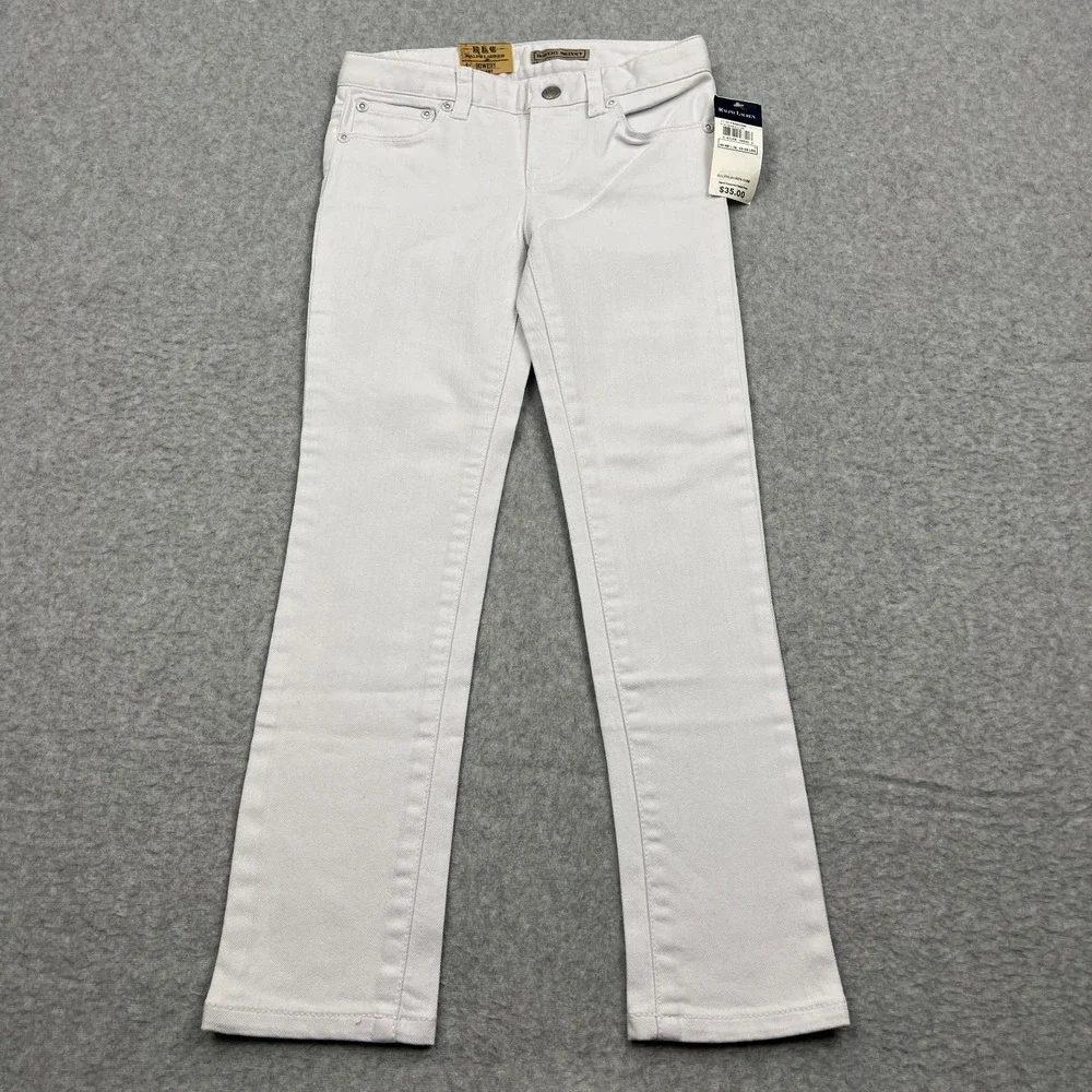 NEW Ralph Lauren Bowery Skinny Jeans Youth Girls' 6 White Denim Skinny Pants